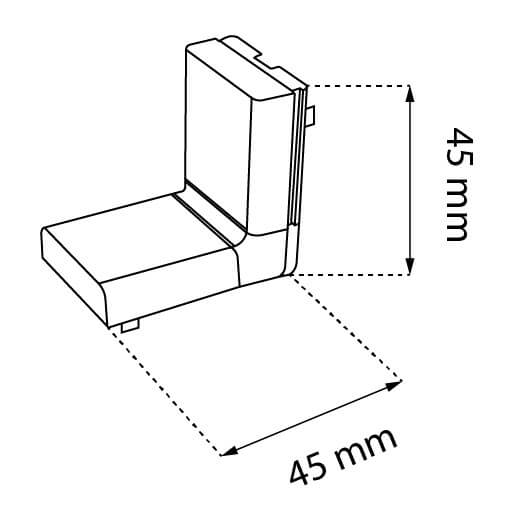 Łącznik L do magnetycznej szyny Komatsu 6044 Shilo matowy czarny