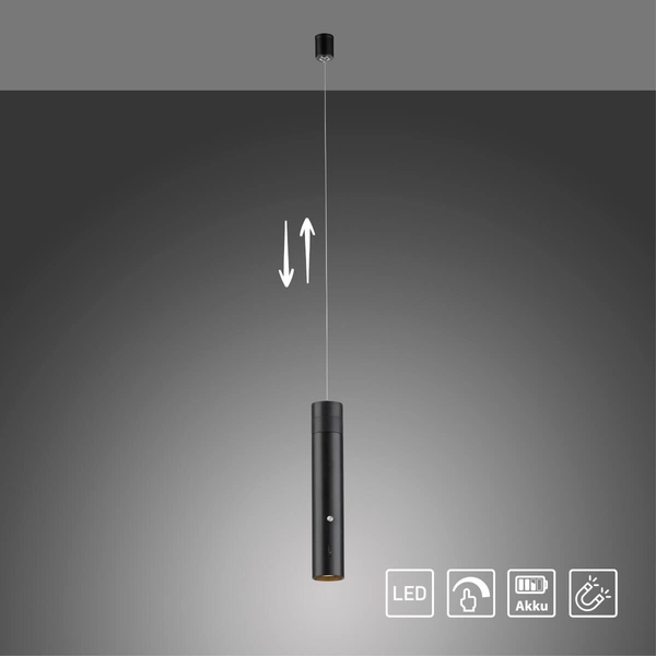 Lampa zwieszana ATTACH 18281-18 Just Light LED 3W 3000K tubka czarny