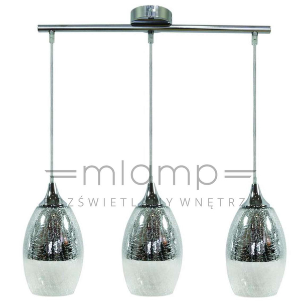 Lampa wisząca CELIA 33-51585 szklana zwis krople łezki chrom