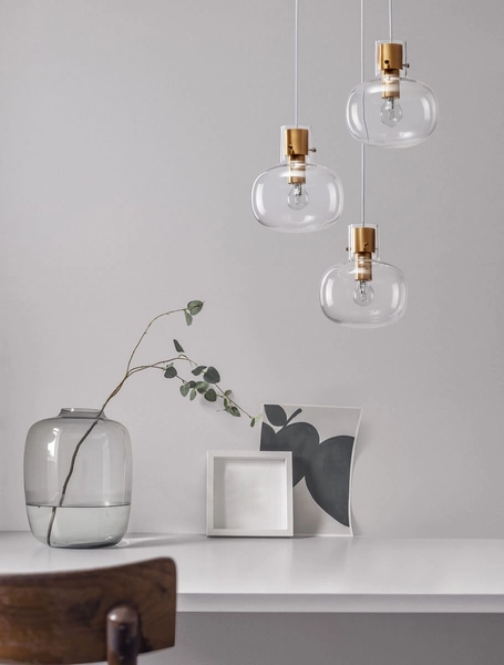 Wisząca lampa sypialniana Padre kaskada przezroczysta złota