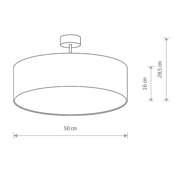 Szara lampa sufitowa Violet 7960 nowoczesna do sypialni nad łóżko
