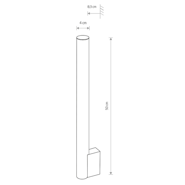 Ledowy kinkiet łazienkowy Ice Tube 8122 tuba 8W 4000K srebrna