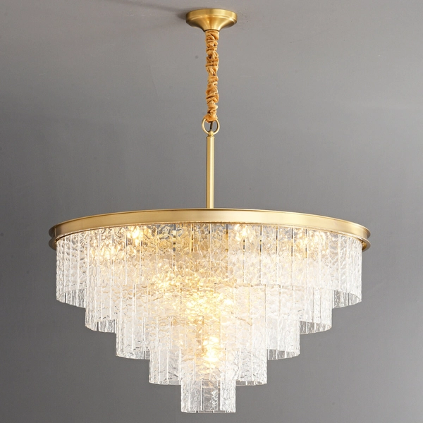 Lampa zwis Iceland ST-6308-6 Step lód kryształki pałacowa do salonu złota