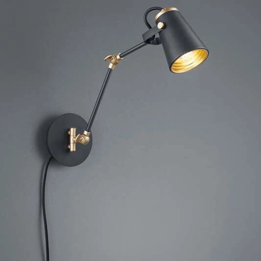 Ścienna lampa loftowa Edward 208870132 regulowany kinkiet czarny