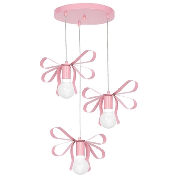 Dziecięca lampa wisząca EMMA MLP1040 Milagro kaskada kokardki jasnoróżowe
