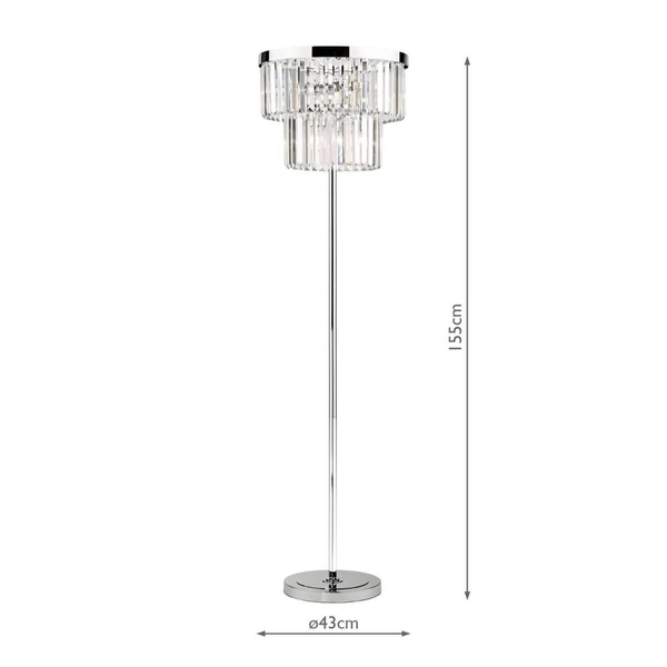 Podłogowa lampa salonowa Angel ANG4908 Dar Lighting glamour kryształ chrom