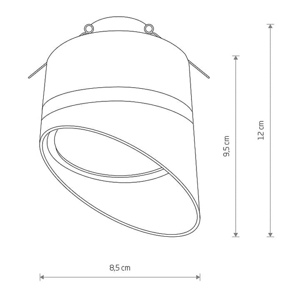 Podtynkowa lampa punktowa Vis 10486 Nowodvorski z klipsem biała