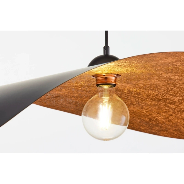 Lampa wisząca LEAF miedziana czarna 1xE27 kompozyt do salonu 41919