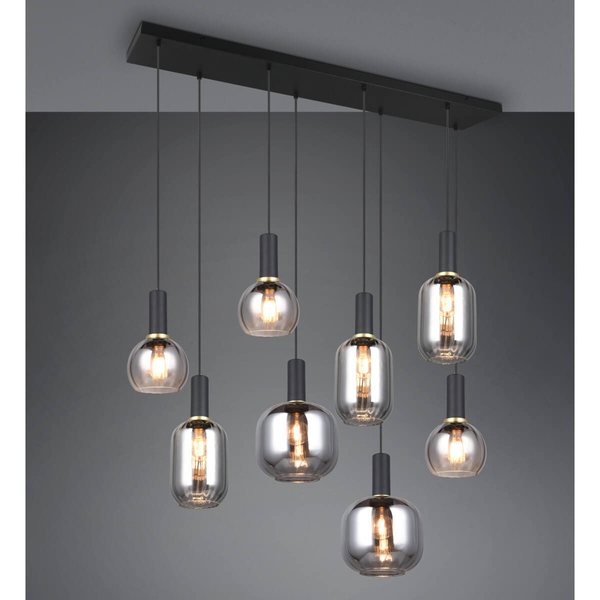 Przydymiona lampa wisząca DIVA 319800832 Trio bubbles czarny przydymiony