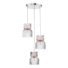 Szklana lampa wisząca Auberta AUB0303 do jadalni potrójna chrom