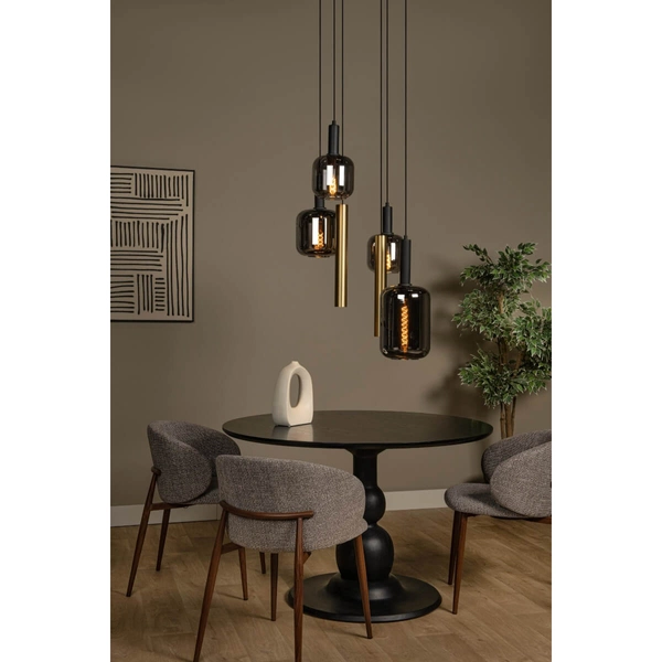 Loftowa lampa wisząca JOANET 45494/16/96 molekułowa szklana czarna złota