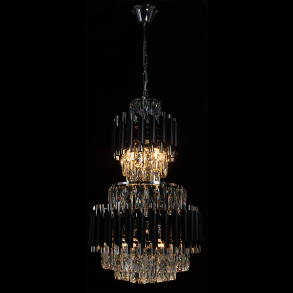 Żyrandol glamour Wersal 6231/6 8C BL wiszący kryształowy czarny chrom
