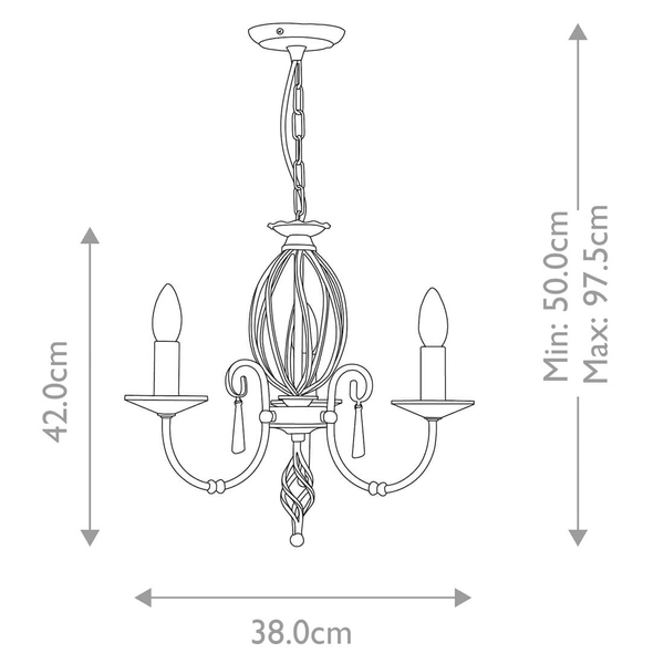 Lampa wisząca Aegean AG3-POL-NICKEL świecznikowa polerowany nikiel