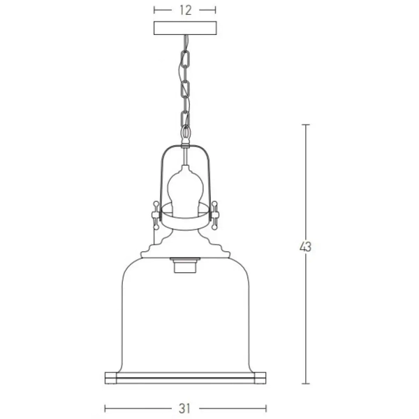 Industrialna lampa wisząca 16106 na łańcuchu do przedpokoju brązowy