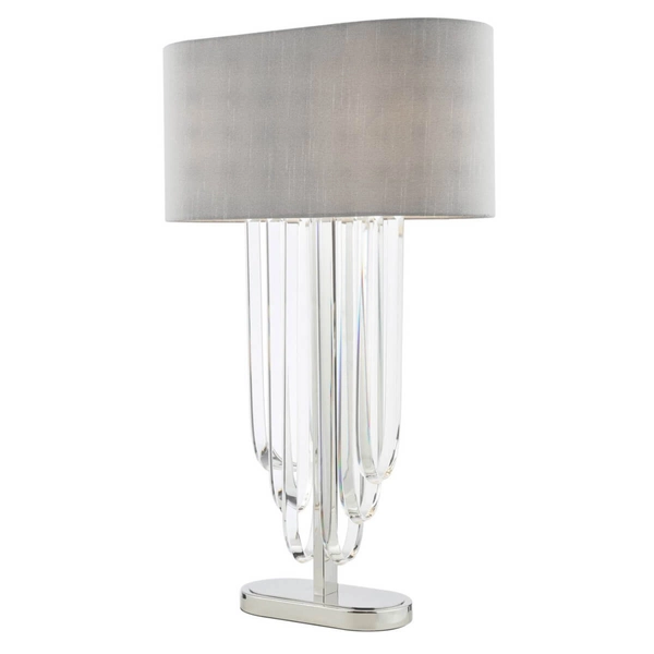 Lampka stołowa Eltham ELT4238-EH Dar Lighting sople kryształy do pokoju szara