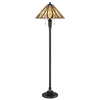 Podłogowa lampa do salonu Victory QZ-VICTORY-FL witrażowa brązowa kolorowa