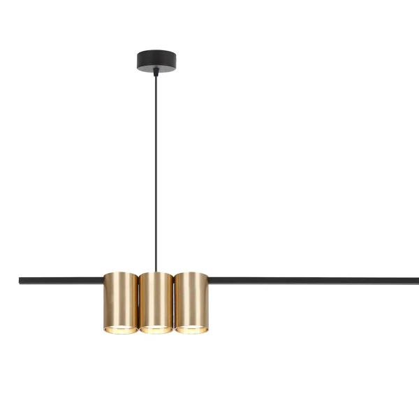 Zwisowa lampa nad wyspę GENESIS ML0369 tubki do salonu czarne złote