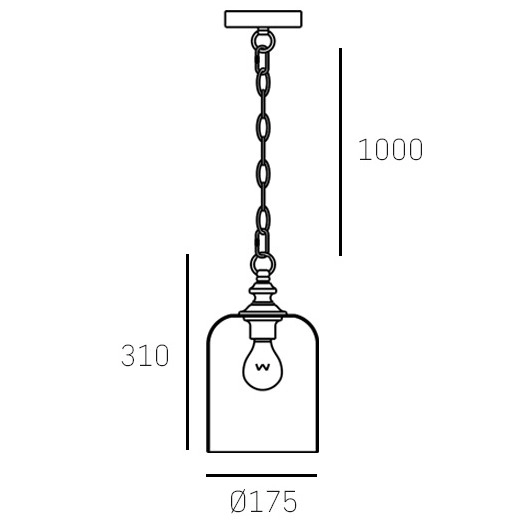 Industrialna LAMPA wisząca PRAGUE P01971CH Cosmolight szklany zwis loftowy przezroczysty