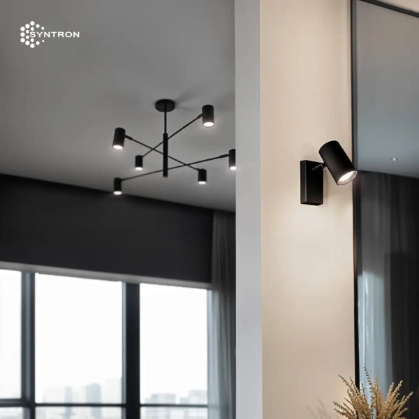 Loftowa lampa sufitowa 1118 regulowana tubki czarny