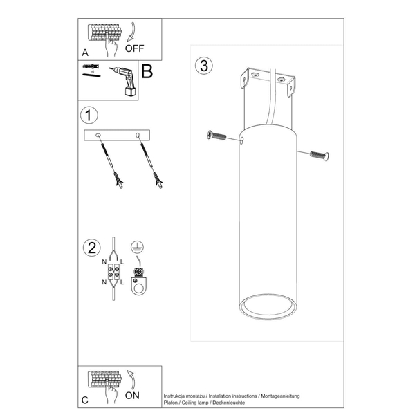 Minimalistyczny downlight sufitowy SL.0997 biały do holu