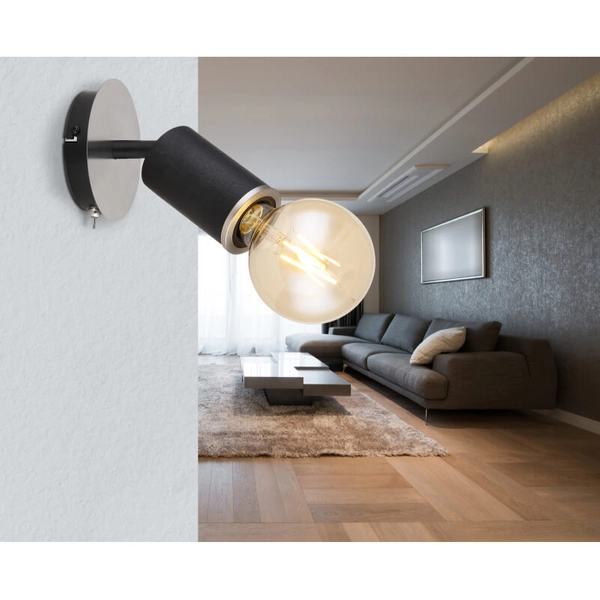 Ścienna lampa regulowana Joseba 54032-1B do czytania czarna