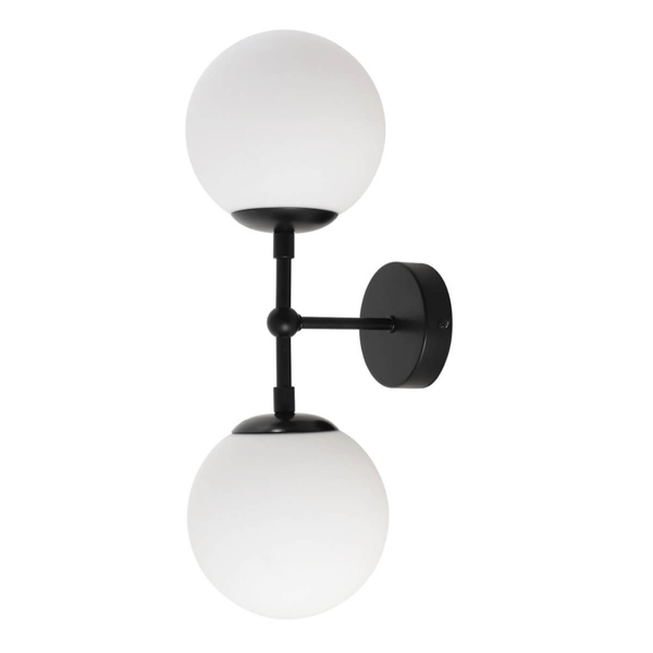 Lampa ścienna kule DORADO LP-002/2W BK Light Prestige loftowy kinkiet czarny biały