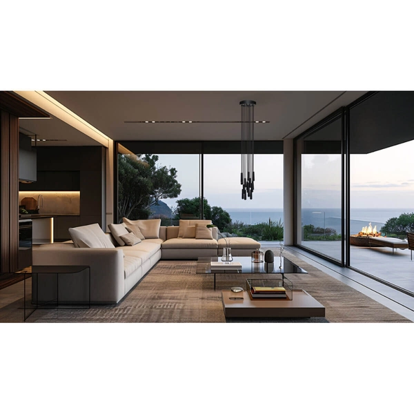 Wisząca lampa loftowa Sura 5123 Shilo tuby metalowe czarne