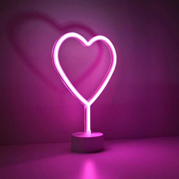 Stojąca lampka stołowa NEON-HERZ 85028-87 LED 1W serduszko różowy