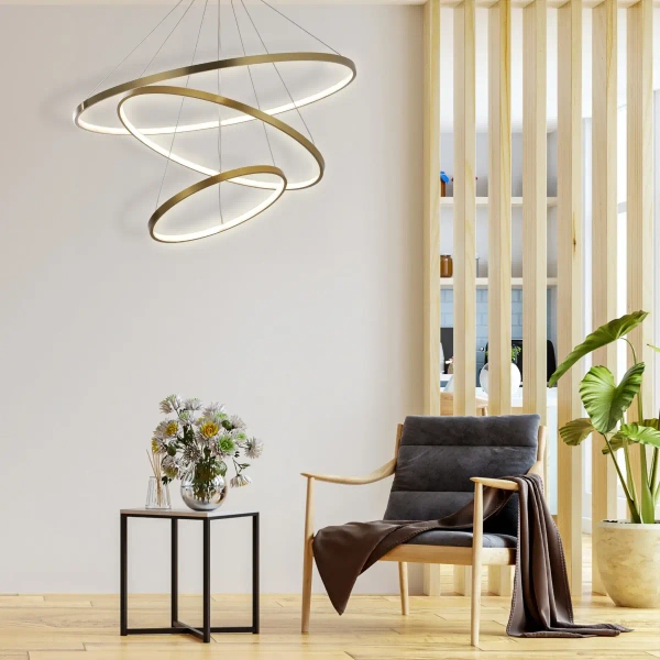 Wisząca lampa ringi LEA 330031 LED 60W 4000K pierścienie złote