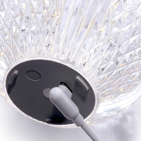 Szklana stołowa lampa Marni QN-MARNI-TL-S-NBR LED 12W 3000K kula mosiądz