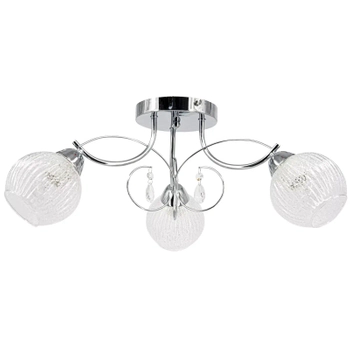 Pałacowa lampa sufitowa 8964/3 8C crystal do holu chrom