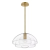 Lampa wisząca szklana LOTUS QN-LOTUS-P-HBR kopuła mosiądz przezroczysta