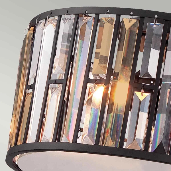 LAMPA sufitowa GEMMA HK-GEMMA-F-VBZ Elstead HINKLEY metalowa OPRAWA plafon kryształy brąz bursztynowe przezroczyste