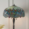 Salonowa lampa podłogowa Dragonfly 64069 Interiors Tiffany szkło witrażowa czarny kolorowy