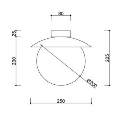 Nasufitowa lampa do salonu Kuul KLC11000 szklana kula biała