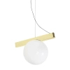 Okrągła lampa wisząca BALANCE MSE1501100553 kula biała złota