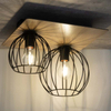 2-punktowa lampa sufitowa Cyber 32358 klatki czarne do salonu