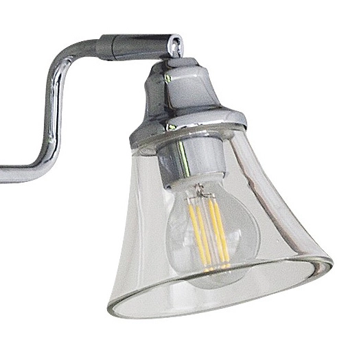 Ruchoma lampa ścienna Antoine industrialna przezroczysta chrom