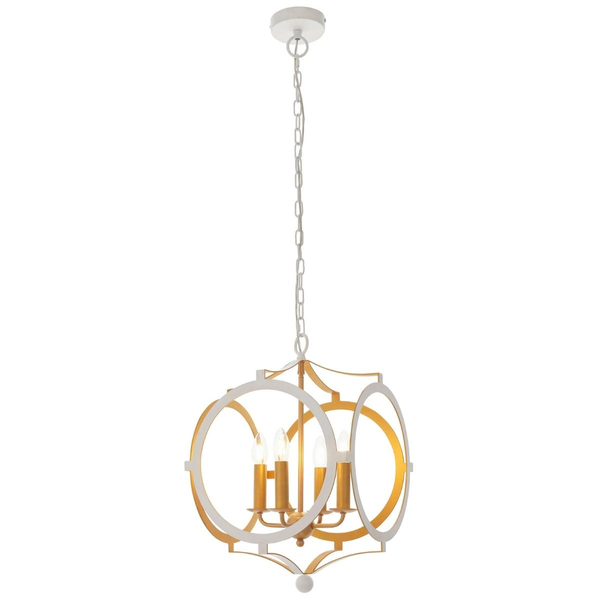 Nowoczesna lampa świecznikowa L&-191922 Light& zwis biała złota