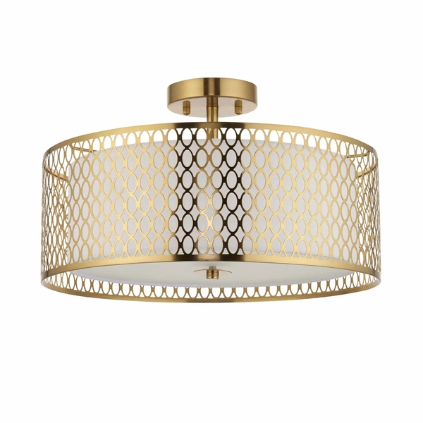 Przysufitowa lampa Cordero 101568 metalowa tkanina biały złoty
