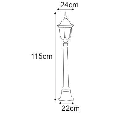 Stojąca LAMPA zewnętrzna Vasco K-6007A/L czarny Kaja ogrodowa OPRAWA latarnia masztowa klasyczna IP44 czarna