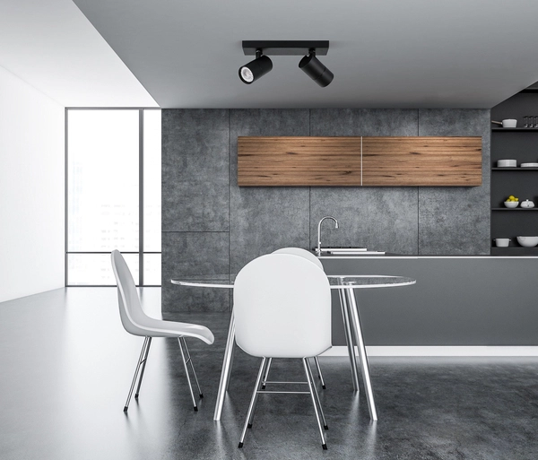 Sufitowa LAMPA plafon LACONI SPL-2813-2B-BL Italux regulowana OPRAWA metalowe reflektorki na listwie czarne