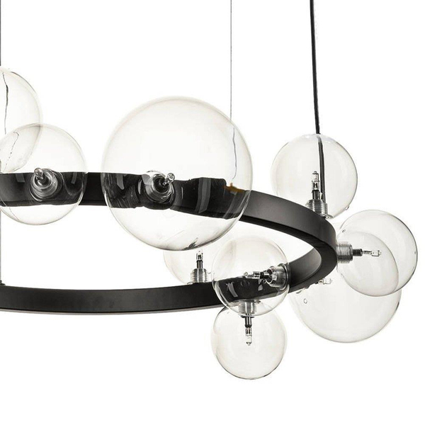 Wisząca lampa pierścień Orion XC111-850 Step kule szklane czarne