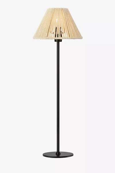 Ekologiczna lampa stojąca Corda stołowa czarna beżowa