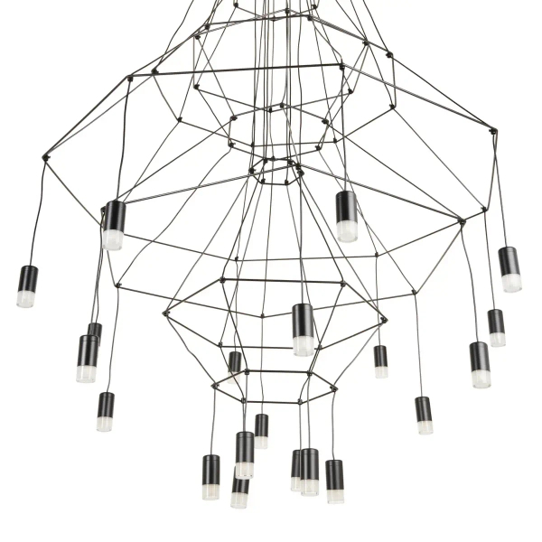 Lampa wisząca modernistyczna LINEA ST-5961-20 czarna metalowa G9 20-punktowa do salonu