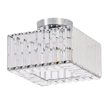 Szklana sufitowa lampa Vetro LP-2910/1C CH square kwadratowa chrom