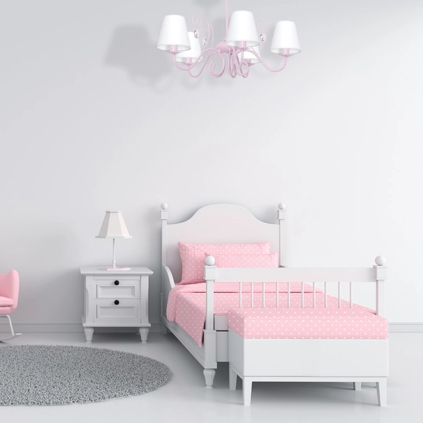 LAMPA sufitowa SARA MLP1052 Milagro dziecięca OPRAWA abażurowa crystal jasnoróżowa