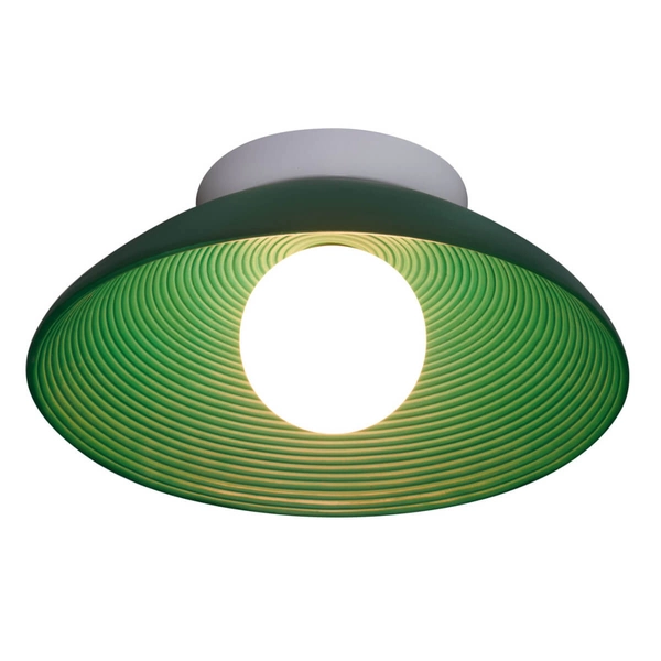 Ryflowana lampa ścienna ILUSIONI ST-F059 GREEN do jadalni zielona biały