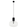 Owalna lampa wisząca Tanpo 5209 Shilo szklana metalowa czarna