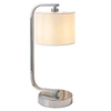 Stołowa lampka z abażurem Canning CANNING-TLCH chrom biały
